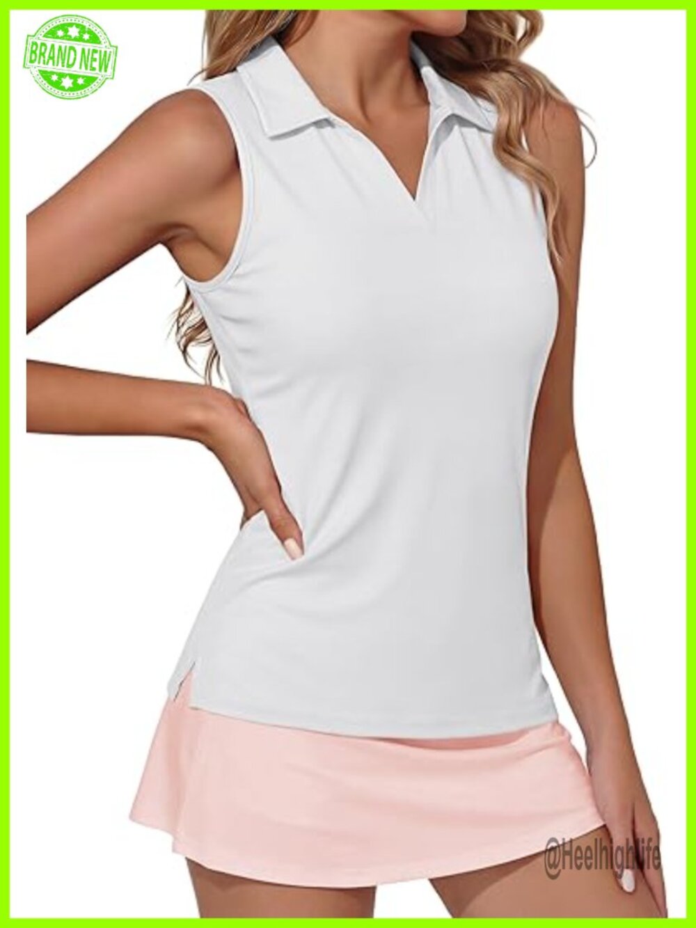 UPF 50+ Sleeveless Polo Shirt Quick Dry Athletic Tank Top